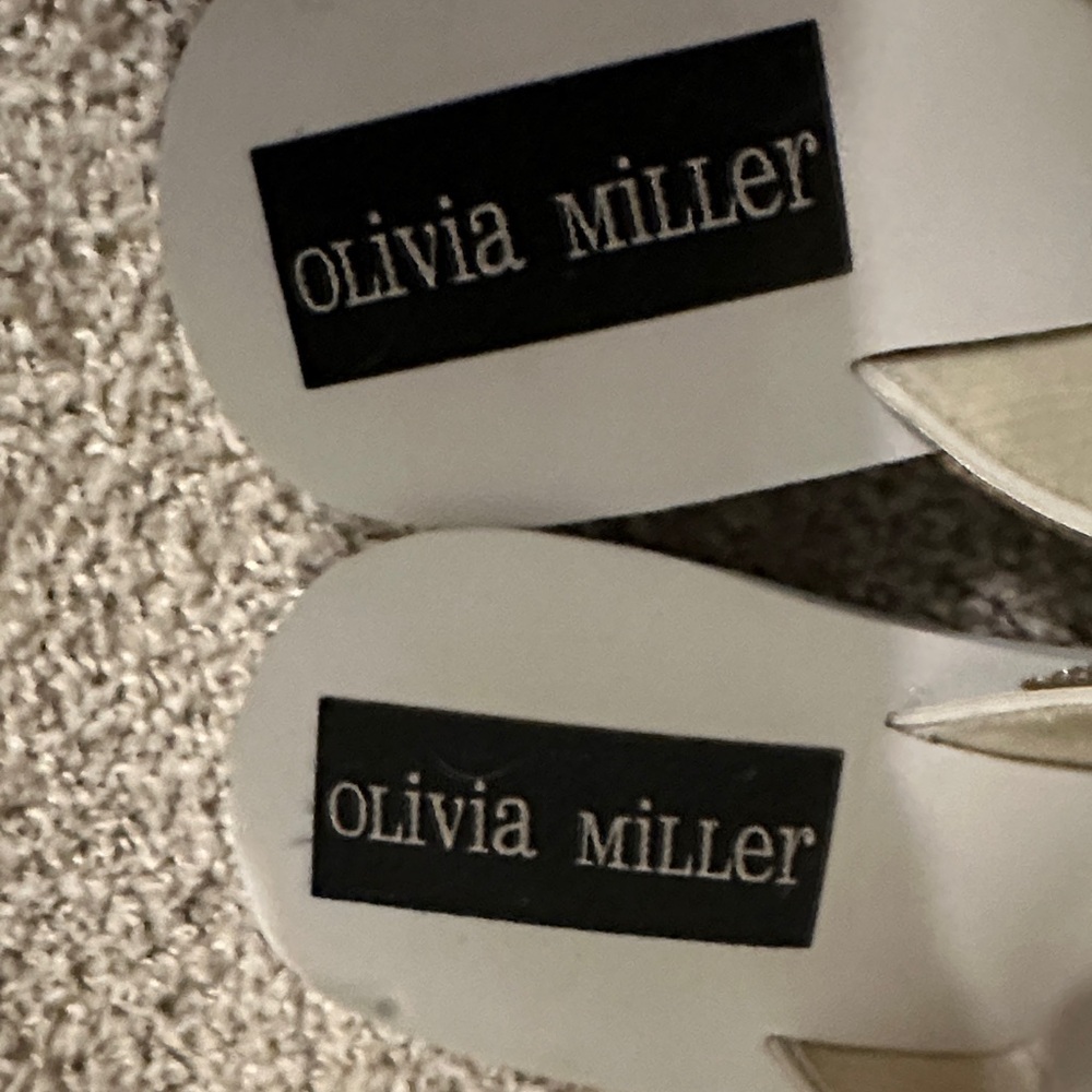 Olivia Miller Silver and White Embellished Sandals - Picture 2 of 5